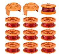 JAMSSOW 10 Bobine de Fil Convient pour Wor*x WA0010 WA0004,Rechange Coupe Bordure pour WG150,WG151,WG154,WG155,WG160,WG163,WG175,WG180,Ø1,65mm 3,05m Longueur,WA6531 Couvercle(10 Bobine+2 Couvercle)
