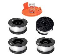 JAMSSOW 4 Bobine de Fil Convient pour Black+Decker A6481 A6485 AF-100-3ZP,Rechange Coupe Bordure pour ST5530-GB GLC3630L20-GB STC1820PC-GB BESTA530-GB BESTA525-GB(4 Bobine+1 Couvercle+1 Ressort)