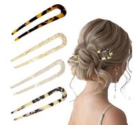 JAMSSOW 4 Pièces Epingle Cheveux Femme, Pic À Chignon Épingle À Cheveux En Forme De U Bâton De Cheveux Pince Chignon Française Épingles À Chignon Pour Femmes Filles