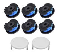 JAMSSOW 6 Pièces Bobine de Fil Convient pour Ryobi RAC124 AC14RL3A,Rechange Coupe Bordure pour Ryobi One+ 18V 24V 40V,Ø1,65mm 3,4m Longueur,AC14HCA Couvercle(6 Bobine+2 Couvercle)