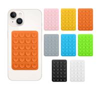 JAMSSOW 8 Ventouse Telephone Portable,Support de Téléphone Portable à Ventouse en Silicone,Support Carré pour Téléphone Portable,Support Autocollant avec 24 Ventouses,Ventouse unilatérale en Silicone