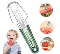 JAMSSOW Coupe Pastèque,Couteau à Pastèque 3 en 1 Découpe Pastèque en Acier Inoxydable,Pasteque Coupe Fourche,Coupe Pasteque et Melon, Coupeur de Fruits pour Pastèque, Melon, Papaye(Vert)