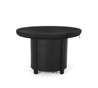JAMSSOW Housse de protection pour plaque de feu 420D, imperméable, anti-UV, ronde, résistante à l'eau, pour plaque de cuisson et plaque de barbecue (noir, diamètre 80 cm)
