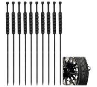 JAMSSOW Lot de 10 chaînes à neige pour pneus réutilisables et réglables pour vélo et véhicules d'hiver (Noir)