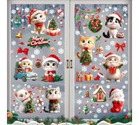JAMSSOW Lot de 156 Autocollants pour Fenêtre de Noël - Décoration Double Face Réutilisable