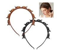 JAMSSOW Lot de 2 serre-têtes avec pinces, serre-tête avec pinces, bandeau élégant pour femmes et filles