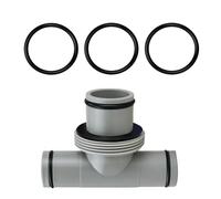 JAMSSOW Rallonge en T pour raccord de tuyau de 38 mm à 32 mm, adaptateur de piscine, pour Intex Bestway Coleman, rallonge de raccord de tuyau de piscine (pièce en T 1,25" vers 1,5")