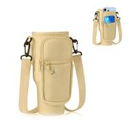 JAMSSOW Sac Bouteille d'eau pour Tasse Stanley Cup 40 oz, avec bandoulière réglable, Porte-clés, Poche pour téléphone Portable, Accessoires pour Voyage, Course à Pied, Cyclisme (Abricot)