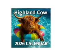 Jan-DEC Calendrier mural 2026 Vaches Highland Art mural 2026 | Jan-DEC Agenda mensuel en papier épais pour enseignants Ministre à la maison Dormo dans le dormant