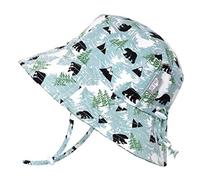 Jan & Jul 50+ UPF Bucket Hat for Baby Boy, with Strings (S: 0-6 Months, Bear)