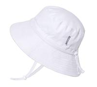 Jan & Jul Beach Bucket Hat for Newborn Baby, Foldable, 100% Cotton (S: 0-6 Months, White)