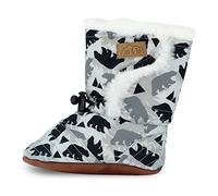 Jan & Jul Bottes d'apprentissage pour bébé et jeune garçon, bottes d'hiver doublées, Motif ours, 3-12 mois