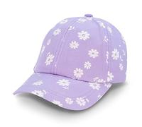 Jan & Jul Chapeau De Soleil en 100% Coton pour Bébé Fille, Casquette De Baseball pour Tout-Petit (Marguerite Violette, Taille : 6-24 Mois)