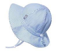 Jan & Jul Chapeau de Soleil en Coton pour Les Enfants, la Protection Anti-UV 50+ UPF (XL: 6-12 Ans, Rayures Bleues)