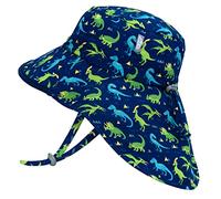 Jan & Jul Chapeau de Soleil léger et Ajustable pour Les Petits garçons(M:6-24 Mois, Dinoland)