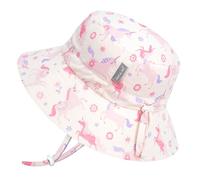 Jan & Jul Chapeau de soleil pour filles avec taille réglable, imperméable, en forme de seau avec UPF 50+, Motif licorne, 6-24 mois
