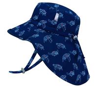 Jan & Jul Chapeau de Soleil UV avec Rabat pour garçons(XL:6-12 Ans, Tortue)