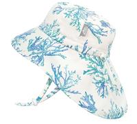 JAN & JUL Chapeaux de soleil à large bord UPF 50+ à séchage rapide pour aventure estivale pour enfants, Bleu Coral, 2-5 ans