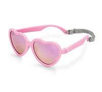 JAN & JUL Lunettes de soleil polarisées avec sangle et protection UV400 pour petites filles (taille M : 2-6 ans, rose pêche)