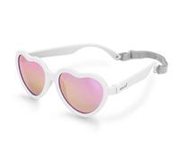 JAN & JUL Lunettes de soleil polarisées avec sangle et protection UV400 pour petites filles (taille M : 2-6 ans, blanc)