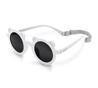 JAN & JUL Lunettes de soleil polarisées avec sangle et protection UV400 pour tout-petits garçons (taille M : 2-6 ans, blanc)