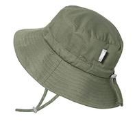Jan & Jul Toddler Boy Sun-Hat with Adjustable Strap Large Brim (L: 2-5 Years, Army Green)