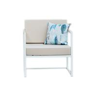 Jan Kurtz Fauteuil à accoudoirs Lux Lounge - taupe - blanc
