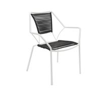 Jan Kurtz Fauteuil empilable Knit Knot - blanc/noir