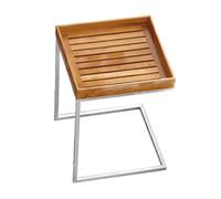 Jan Kurtz Table d'appoint Pizzo Outdoor Teck - 40 x 40 cm - acier inoxydable affûté