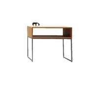 Jan Kurtz Table de chevet Dina - Acier inoxydable - noyer naturel