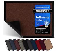 Jan Max Tapis Anti-salissures - 8 Couleurs - paillasson avec 2900g/m2 PP Twisted Heatset Fibre - 2,4l/m2 Absorption d'humidité - Tapis de Course Propre 40 x 60 cm Brun