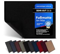 Jan Max Tapis Anti-salissures - 8 Couleurs - paillasson avec 2900g/m2 PP Twisted Heatset Fibre - 2,4l/m2 Absorption d'humidité - Tapis de Course Propre 90 x 150 cm Noir