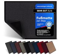 Jan Max Tapis Anti-salissures - 8 Couleurs - paillasson avec 2900g/m2 PP Twisted Heatset Fibre - 2,4l/m2 Absorption d'humidité - Tapis de Course Propre 80 x 120 cm Anthracite