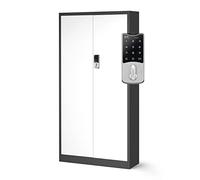 Jan Nowak Armoire à dossiers C003 de Bureau avec Serrure à Combinaison métallique en Acier revêtu par Poudre 185 cm x 90 cm x 40cm (Anthracite-Blanc)