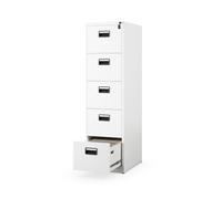 Jan Nowak Armoire à dossiers métallique classeur 5 tiroirs 162 x 60 x 46 cm