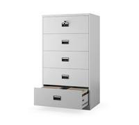 Jan Nowak Armoire à dossiers métallique Large, classeur Bureau 5 tiroirs