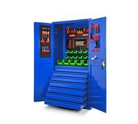 Jan Nowak Armoire à Outils TC007 Armoire d'atelier Métallique avec 7 Tiroirs Portes battantes Tôle d'acier 185 cm x 92 cm x 50 cm (Bleu)