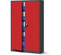 Jan Nowak Armoire Bureau Métallique 4 Étagères Verrouillable 185x115x40 cm