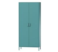 Jan Nowak Armoire Chambre Adulte Enfant en Métal 2 Portes - Flavio | Etagères, Tringles à Vêtements | Armoire de Rangement Chambre, Armoire Penderie | 80 x 185 x 45 cm | Marine