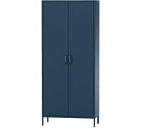 Jan Nowak Armoire Chambre Adulte Enfant en Métal 2 Portes - Flavio | Etagères, Tringles à Vêtements | Armoire de Rangement Chambre, Armoire Penderie | 80 x 185 x 45 cm | Bleu Foncé