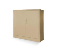 Jan Nowak Armoire de Bureau C001B Armoire métallique de Rangement 2 étagères réglables Revêtue de Poudre Verrouillable (Beige)