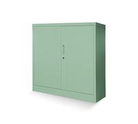 Jan Nowak Armoire de Bureau C001B Armoire métallique de Rangement 2 étagères réglables Revêtue de Poudre Verrouillable (Vert Pastel)