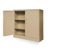 Jan Nowak Armoire de Bureau C001B Armoire métallique de Rangement 2 étagères réglables Revêtue de Poudre Verrouillable (Beige)
