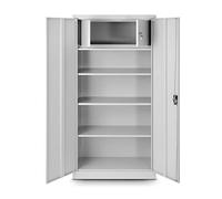 Jan Nowak Armoire de Bureau Métallique C001D avec Compartiment Secret Tôle d'acier Revêtement en Poudre 185 cm x 90 cm x 45 cm (Gris)
