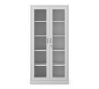Jan Nowak Armoire de Bureau C012 Armoire métallique de Rangement Vitrine 4 étagères Acier verrouillable (Gris)