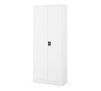 Jan Nowak Armoire de Rangement métallique verrouillable Armoire multiusage Haute Armoire Atelier avec Tringle pour vêtements et étagères 220 x 90 x 45 cm