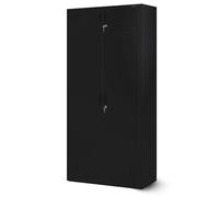 Jan Nowak Armoire Polyvalente C117 Armoire de Bureau Métallique Casier Vestiaire Compartiment Secret 2 Tiroirs Tôle d'acier Verrouillables 200 cm x 90 cm x 50 cm Noir