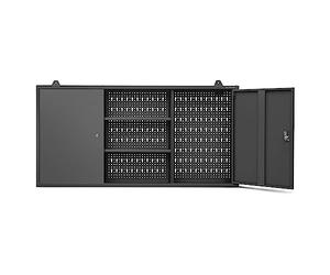 Jan Nowak Armoire Suspendue à Outils - Armoire d'atelier - en métal - 2 étagères réglables - 2 Compartiments - 120 cm x 60 cm x 20 cm (Noir)