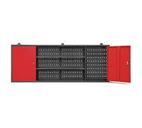 Jan Nowak Armoire Suspendue à Outils - Armoire d'atelier Metallique - en métal - 2 étagères réglables - 2 Compartiments - 160 cm x 60 cm x 20 cm (Anthracite-Rouge)