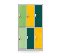 Jan Nowak Armoire Vestiaire 3B2AS Casier Metallique 6 Compartiments Revêtement en Poudre 150 cm x 90 cm x 45 cm (Multicolore)